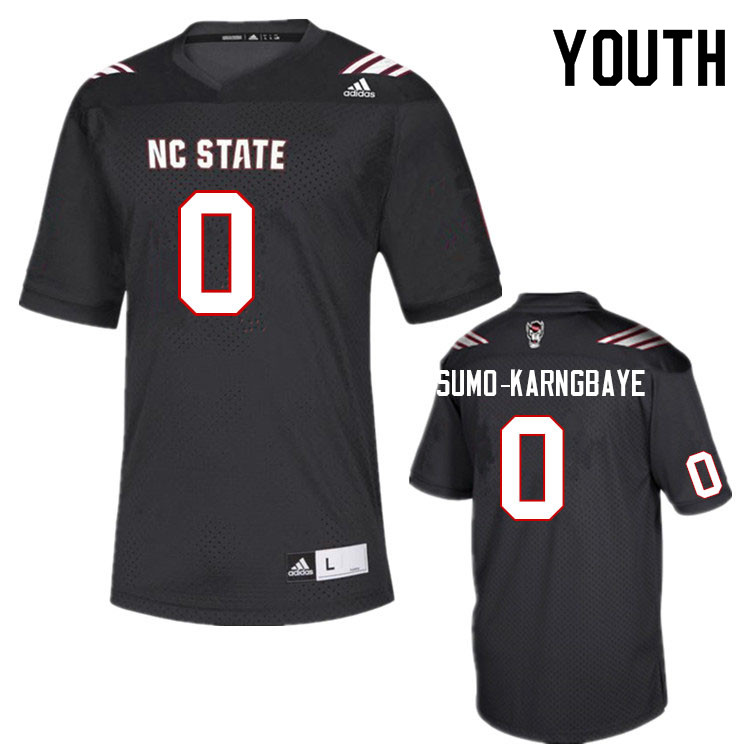 Youth #0 Demie Sumo-Karngbaye NC State Wolfpack College Football Jerseys Sale-Black